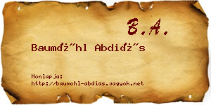 Baumöhl Abdiás névjegykártya